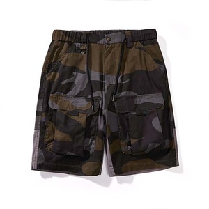 Pantalones Cortos Cargo de Camuflaje para Hombre, Cintura Media con Cordón Ajustable, Cintura Elástica con Bolsillos, Estilo Casual, Tejido Transpirable - Product Image 3