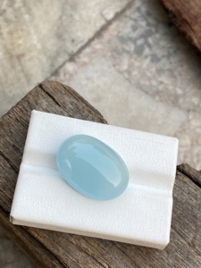 20,19 quilates impresionante aguamarina natural forma ovalada cabujón Color superior blanco azul fabricación de joyas buen brillo ópalo Esmeralda - Product Image 4