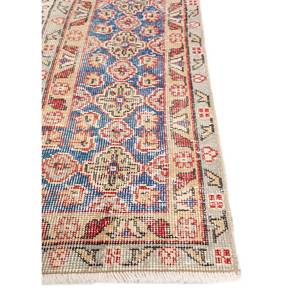 Alfombra Vintage de Lana 9x12, Tejida a Mano, con Medallón Rojo Naranja, Rectangular, Estilo Patchwork, para Entrada del Hogar - Modelo Pae-5038 - Product Image 4