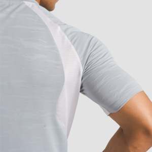 Camiseta de Tenis Edge 100% Poliéster Verde-Blanco Diseño Sólido con Patrón Técnica Bordada Estilo Ajustado Jersey de Punto Corto - Product Image 6