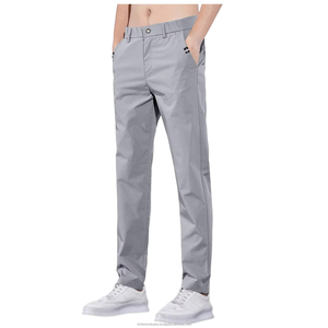 Pantalon de survêtement décontracté pour homme avec taille élastique, fermeture à boutons, poches, léger, couleur unie pour un confort optimal, coupe ajustée - Product Image 4