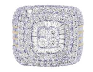 Anillo de Bodas de Hip Hop de diamante de corte redondo con moissanita VVS de 11,00 quilates para plata de ley 925 para hombres - Product Image 6