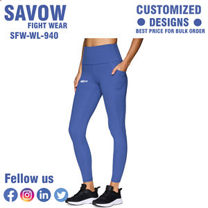 Leggings de mujer con estilo de cintura alta a prueba de sentadillas transpirable de secado rápido de tela de cuatro vías pantalones de entrenamiento elásticos con lado ventilado - Product Image 2