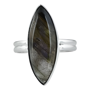 Marquesa forma gris labradorita 925 plata esterlina anillo liso joyería elegante anillo plateado anillo de moda para Unisex - Product Image 5