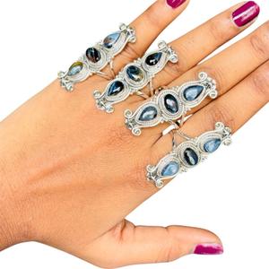 Anillo de diseño de Plata de Ley 925 al por mayor, juego de bisel de piedras preciosas de pietersite original, joyería hecha a mano de moissanita para fiestas - Product Image 2