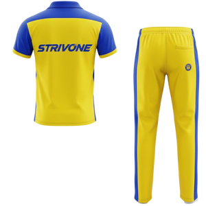 Ensemble d'uniformes de cricket de haute qualité, respirant, léger, 100% polyester, grande taille, avec logo imprimé personnalisé par transfert thermique, maillot et pantalon - Product Image 6