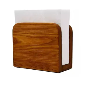 Soporte de papel tisú de madera para Decoración de mesa de restaurante, caja para servilletas hecha a mano, a la venta