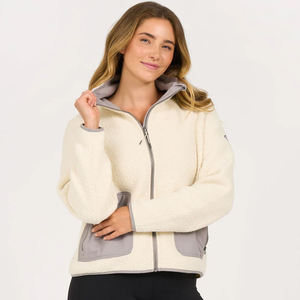 New Stand <b>Collar</b> Customized Winter Sherpa Women Outdoor Coat Jacket Ladies Fashion Zipper Sherpa Fleece Women Jackets - Product Image 2