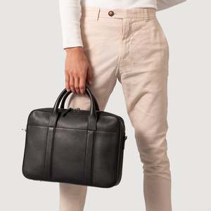 Bolso Mensajero Vintage de Cuero Genuino con Cierre - Tamaño Grande para el Trabajo - Product Image 5