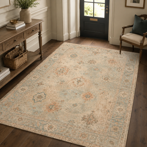 Netline Home Rich Medallion Off <b>White</b> Traditional Washable <b>Rug</b> - Product Image 4