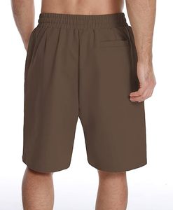 100% Cotton Worsted Mid Waist <b>Knee</b> <b>Length</b> <b>Men</b> Drawstring Drop Crotch Gym Sweat <b>Shorts</b> Plus Size Loose Running Anti-Wrinkle - Product Image 2