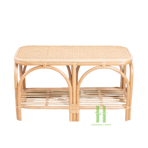 Rustic <b>Rattan</b> Foot Stool Modern <b>Rattan</b> Low Stool for Living Room Customized Design and Package in Vietnam - Product Image 2