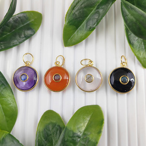 Colgante de Bisutería con Doble Piedra Preciosa Engastada en Oro Vermeil, Hecho a Mano para Niños, Accesorios de Joyería, Regalos - Product Image 5