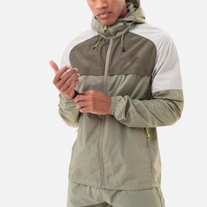 Quart de bloc de couleur personnalisé 1/4 fermeture éclair avec bande réfléchissante à code de serrage réglable sweats à capuche hommes survêtement coupe-vent - Product Image 2