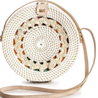 Tas Tangan Rotan Musim Panas Ramah Lingkungan yang Trendy, Bentuk Persegi, Buatan Tangan, Tas Anyaman dengan Ritsleting, Hiasan Mutiara, Pemasok Vietnam, Cocok untuk Pantai