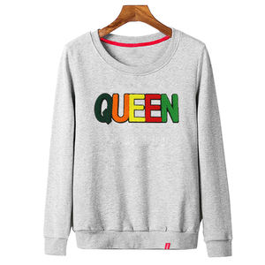 Pull à col rond à manches longues 100% coton pour femmes, logo brodé personnalisé, streetwear, sweat-shirt tendance, automne, couleur personnalisée - Product Image 2