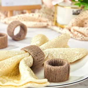 Porte-serviette décoratif en corde de jute pour table bohème, décor de table, mariage, fête, hôtel, salle à manger, fait main, design élégant - Product Image 4