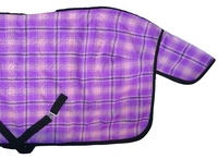 Couverture d'été respirante en maille PVC de haute qualité, personnalisable OEM, portable, confortable, durable, imperméable, de couleur violette, en forme de U, pour dressage.