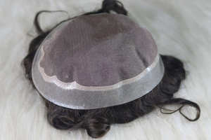 BM วิกผมปลอมสำหรับผู้ชายผมอินเดียแบบมีลูกไม้ปิดด้านหน้าแบบโมโนและนุ่มระบายอากาศได้6" - Product Image 3