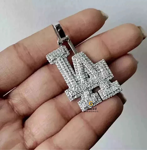 Pendentif Hip Hop Lettre Fabuleux Entièrement Glacé Personnalisé en Argent Sterling 925 Rond Brillant Lab Grown VVs Clarity Diamond - Product Image 4