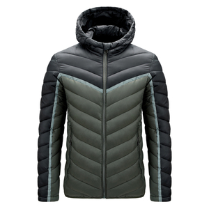 Veste matelassée réversible de haute qualité pour hommes, tissu tricoté fin à logo personnalisable, hiver, manches longues, respirant, coupe-vent - Product Image 2