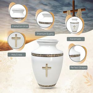 Urna de cremación para cenizas humanas adultas, urna funeraria decorativa conmemorativa hecha a mano grande, urnas de cremación funeraria - Product Image 2