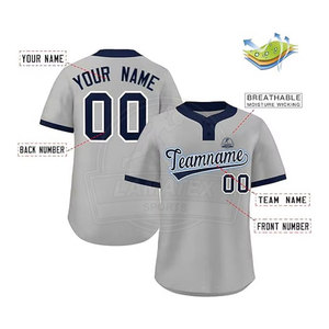 Dernier style de maillot de baseball à 2 boutons-Design personnalisé grande taille écologique 100% polyester vente en gros - Product Image 4