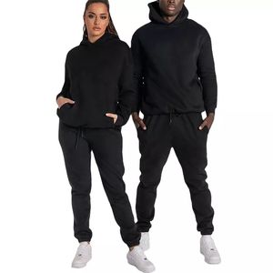 Ensemble de survêtements pour femmes personnalisé hiver 100% coton molletonné surdimensionné sweat-shirt à col rond et ensembles de jogging survêtement pour femmes - Product Image 5