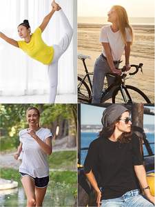 Camisetas básicas de manga corta ajustadas, Camiseta corta suave con cuello redondo, ropa bonita de verano para gimnasio, ropa de moda para mujer, ropa informal para mujer - Product Image 5