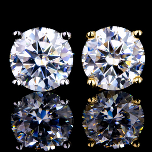 High Quality Classic Vvs Moissanite Pass Diamond Test Certified Women 925 Sterling <b>Silver</b> Gold Plated Screw Back <b>Stud</b> Earrings - Product Image 2