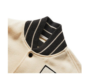 Veste d'université Letterman de baseball pour hommes OEM vente en gros personnalisée chenille patch brodé uni 100% laine et cuir - Product Image 4