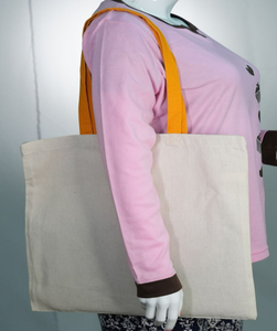 Bolso de lona extragrande de 100% algodón, respetuoso con el medio ambiente, de alta resistencia, reciclado, logotipo personalizado, patrón de letras, supermercado y uso en la playa - Product Image 3