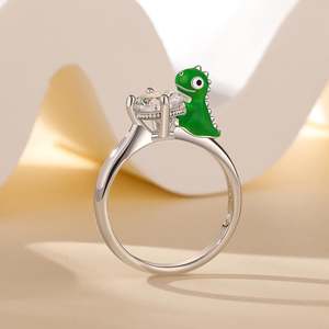 Jeulia Hug Me Adjustable Rose Gold Plated <b>Cartoon</b> Dinosaur <b>Ring</b> - Product Image 5