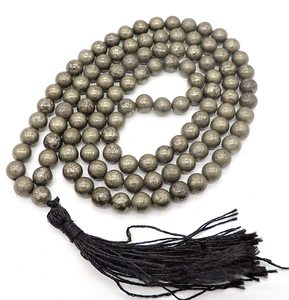 Stone Mala Pyrite Beads Healing Natural Mala Crystal Necklace Beads 108 Natural Gemstone Crystal Mala Wholesalers - Product Image 6