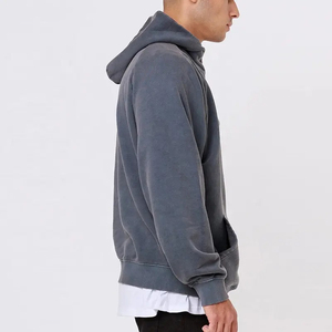 100% algodón al por mayor ropa de entrenamiento pullover cuarto cremallera Sudadera con capucha logotipo bordado personalizado vintage ácido lavado sudaderas con capucha de gran tamaño - Product Image 2