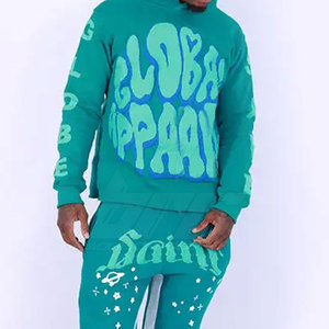 Etiqueta privada Logotipo personalizado Impreso Invierno Con capucha Transpirable Hombres Chándales Conjuntos Venta caliente Calidad Premium - Product Image 5