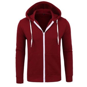 Vente en gros de sweats à capuche zippés de haute qualité pour hommes impression personnalisée broderie 100% coton sublimé teint uni disponible XS hiver - Product Image 3