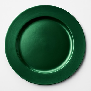 จานรองอาหารหรูหราขนาด 13 นิ้ว สีเขียวมรกต สำหรับตกแต่งโต๊ะงานแต่งงาน จานรองโลหะทรงกลมสำหรับงานเลี้ยงอาหารค่ำ - Product Image 1