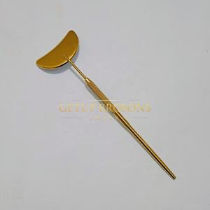 Nuevo estilo de espejo de acero inoxidable con logotipo personalizado, iluminado, de un solo bolsillo, para extensión de pestañas, diseño de luna, agarre de diamante, oro plasma. - Product Image 6