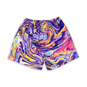 Short de bain de plage imprimé par sublimation personnalisé avec poches Short de basket-ball en maille de polyester 5 pouces pour hommes - Product Image 1