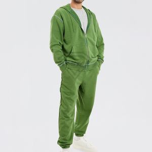 Ensemble de survêtements vintage en coton 100% délavé à l'acide, léger, à capuche, zippé, avec couleur unie respirante pour l'hiver, survêtements personnalisés - Product Image 3