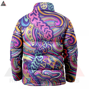 Veste à bulles d'hiver en gros pour hommes Logo avant Couleurs personnalisées Transfert par sublimation de haute qualité Coupe-vent Fabriqué au Pakistan - Product Image 3
