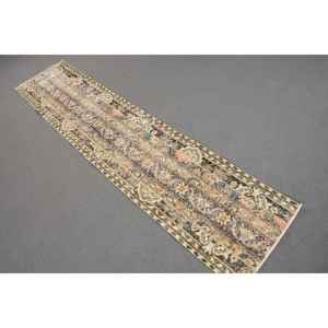 Alfombra Turca Vintage, Alfombra de Pasillo de 1.7x8.3 pies, Alfombra Azul Camuflaje - Product Image 1