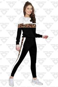 Custom high quality women's <b>tracksuits</b> Best price women's black and <b>white</b> pennal joggers <b>tracksuits</b> sweatshirt and trousers - Product Image 4