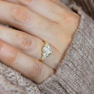 Igi Lab Grown Diamond Ring 14K แหวนทองสำหรับงานแต่งงานและงานหมั้นหรือแหวนเพชรทำมือ - Product Image 1