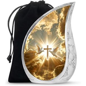 Urna de cremación en forma de lágrima grande de la mejor calidad OEM ODM Diseño personalizado Esmalte Acabado Urnas de cremación para adultos Regalo funerario - Product Image 3