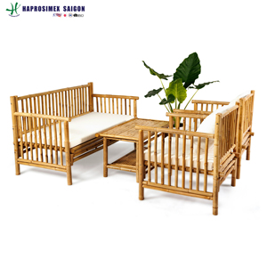 ชุดโซฟาไม้ไผ่สำหรับตกแต่งสวนเฟอร์นิเจอร์อเนกประสงค์สำหรับห้องนั่งเล่นและห้องครัว - Product Image 4