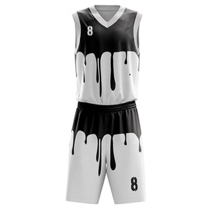 Ensemble d'uniformes de basketball personnalisés pour hommes, respirant, à séchage rapide, maillot et short réversibles, 100% polyester, grandes tailles pour les sports d'équipe - Product Image 2