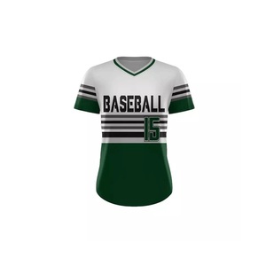Vêtements de sport unisexes pour adultes, 100% polyester, col en V, respirant, séchage rapide, baseball, softball, broderie personnalisée de haute qualité, nom de l'équipe - Product Image 4