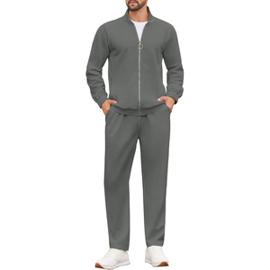 Luxury 500GSM Heavyweight Fleece Tracksuit Men Pullover Hoodie Pants Set Embroidery Logo <b>Black</b> White Color Block Design - Product Image 1